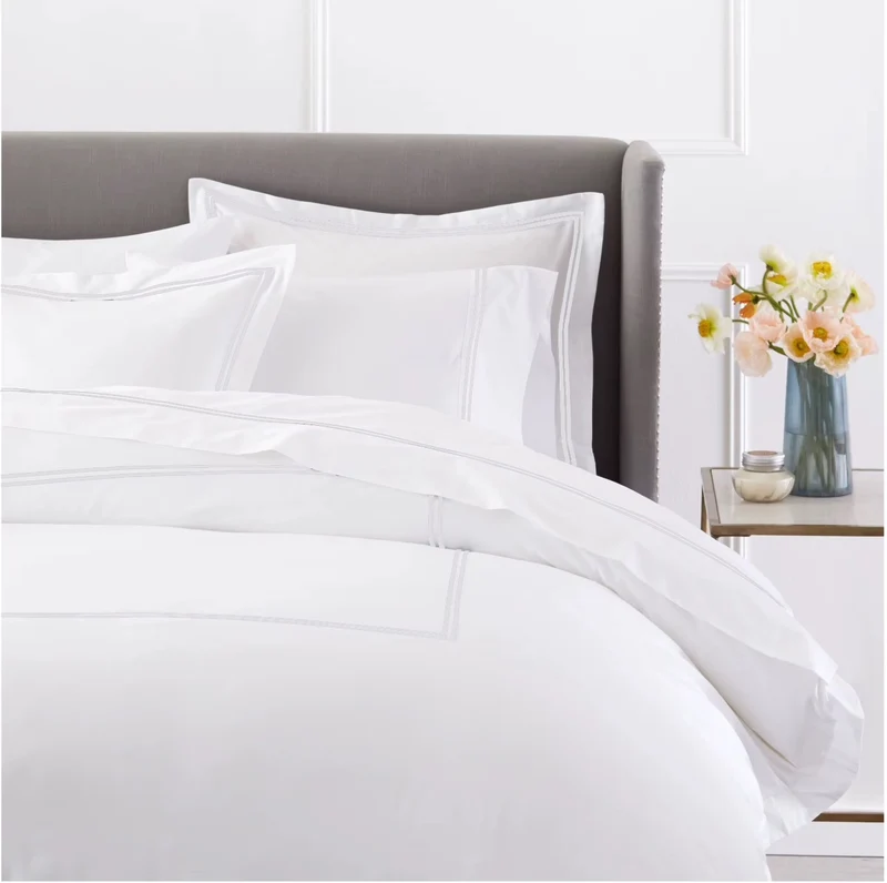 750 Thread Cotton Sateen with 2 row White Cord - Duvet Cover