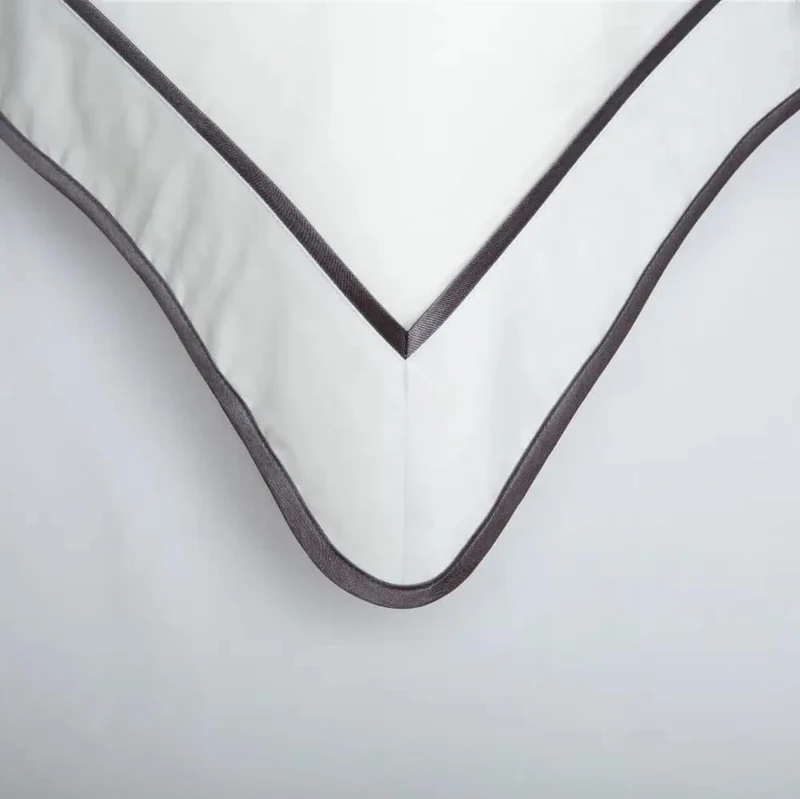 Monaco Egyptian 550 Thread Cotton Sateen - Anthracite Grey trim - Framed Trim Pillowcase