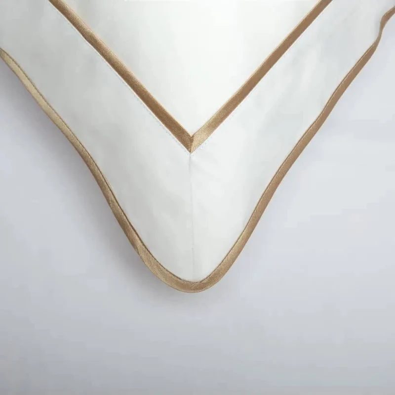 Monaco Egyptian 550 Thread Cotton Sateen - Mink trim - Framed Trim Cushion
