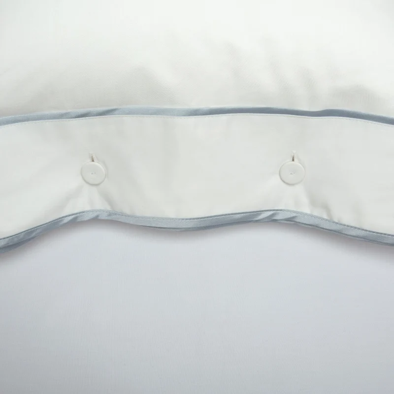 Monaco Egyptian 550 Thread Cotton Sateen - Platinum Grey trim - Pillowcase with Buttons
