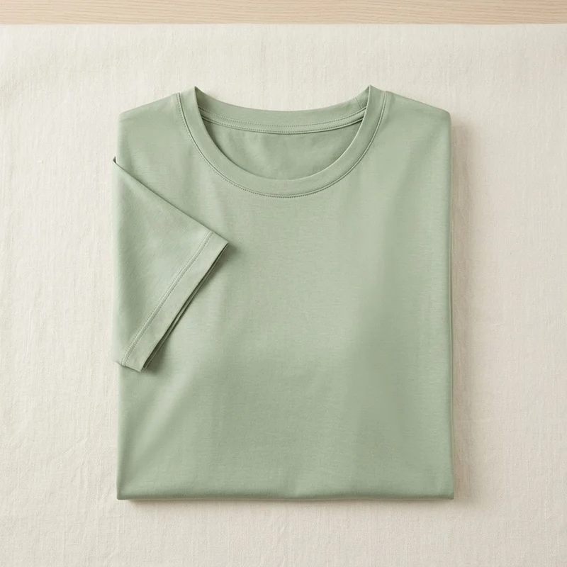 T-Shirt en Soie & Coton - Manches Courtes Femme, 16 Coloris