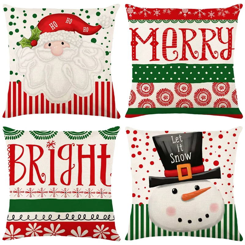 Coussin de noël blanc à motifs