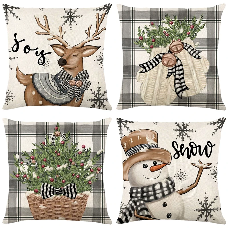 Coussin de noël avec cerf