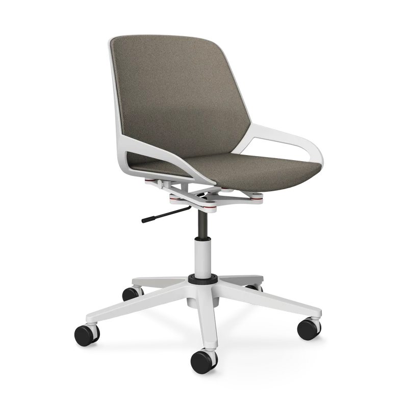 Aeris Numo Task Gestellfarbe weiß Sitzbezug beige meliert
