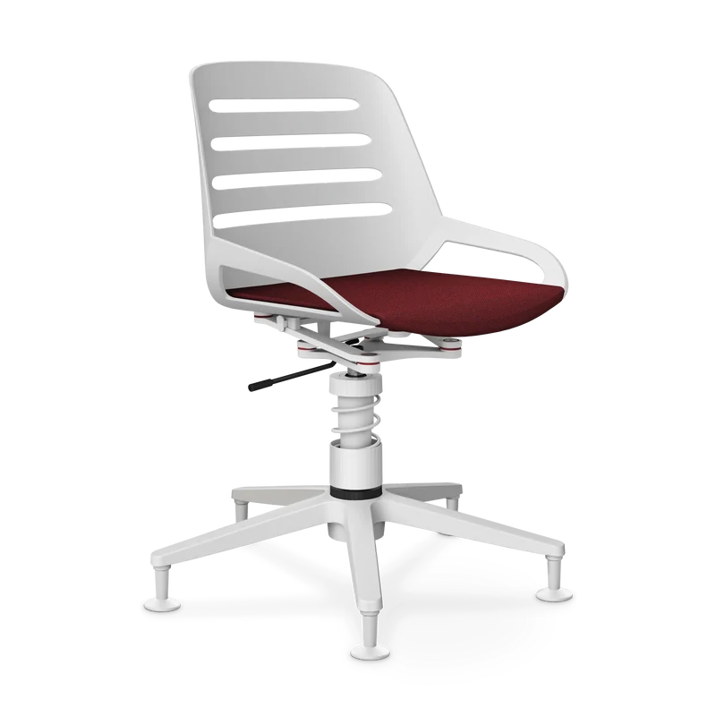 Aeris Numo Task Gestellfarbe weiß Sitzbezug rot meliert