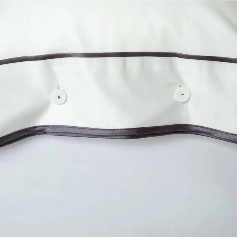 Monaco Egyptian 550 Thread Cotton Sateen - Anthracite Grey trim - Cushion with Buttons