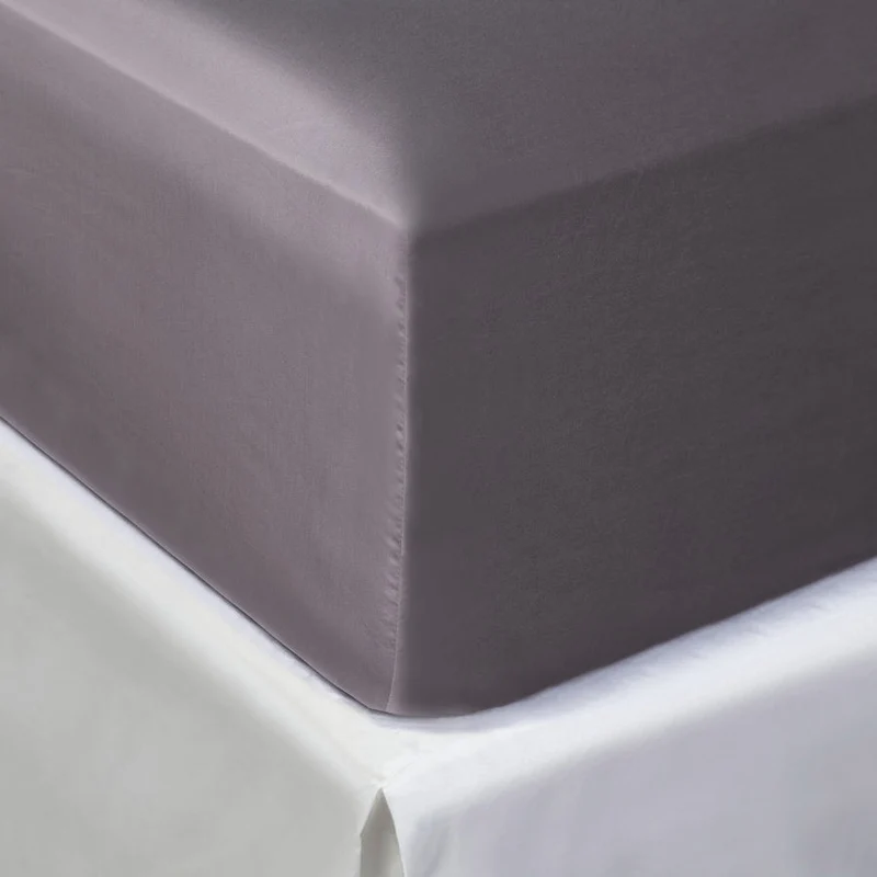 Pelle d'uovo 300 Thread Cotton sateen Bedlinen COLOURS - Slate grey - Fitted Sheet