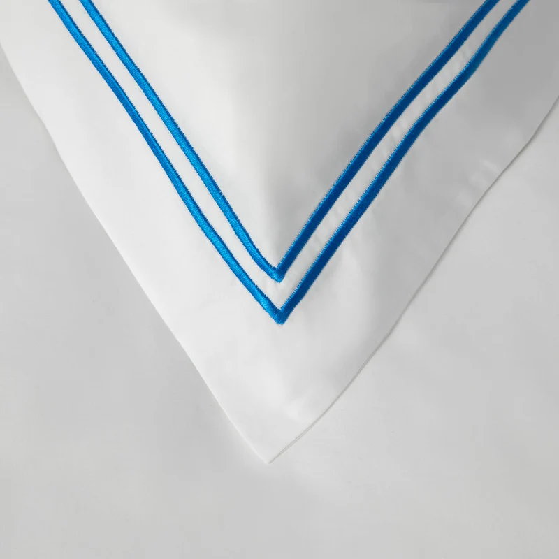 2 Row Cord Boutique Quality Egyptian 400 Thread Cotton Percale Bedlinen - Royal Blue cording - Pillowcase