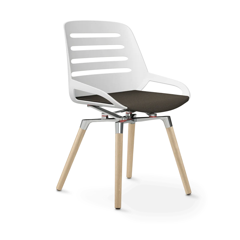 Aeris Numo Comfort Holzbeine Eiche Sitzbezug braun meliert