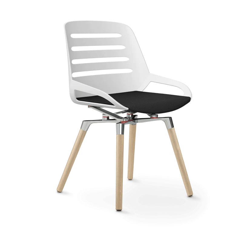 Aeris Numo Comfort Holzbeine Eiche Sitzbezug dunkelgrau meliert