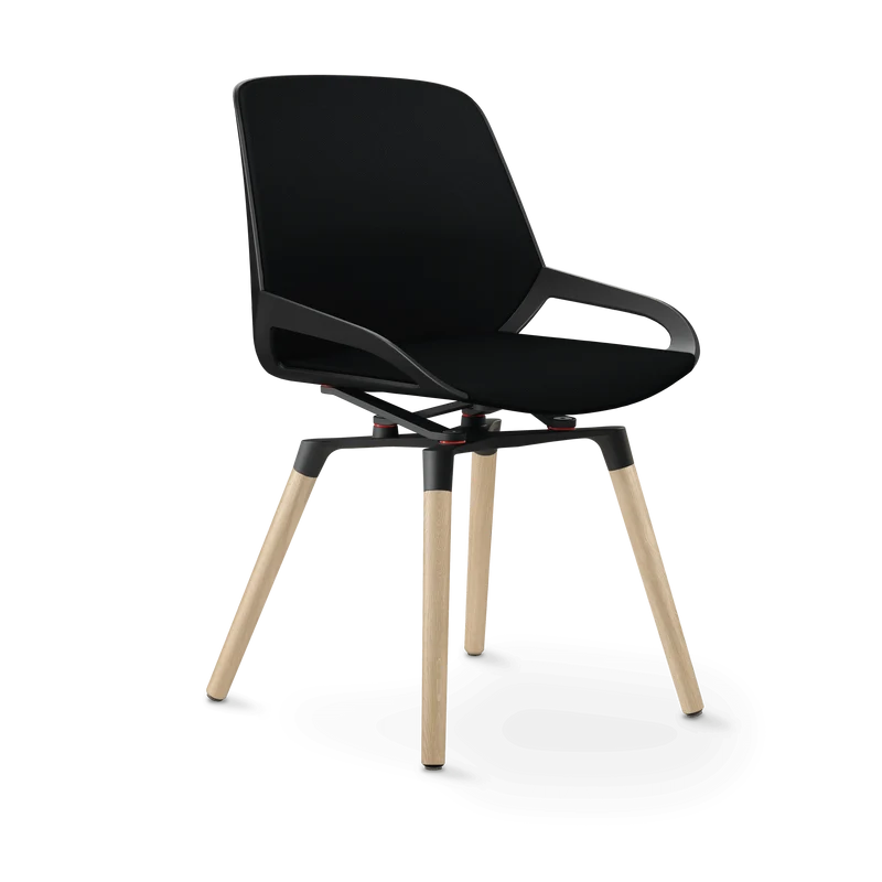 Aeris Numo Comfort Holzbeine Eiche Sitzbezug schwarz