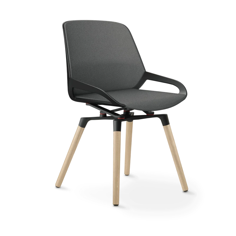 Aeris Numo Comfort Holzbeine Eiche Sitzbezug grau meliert