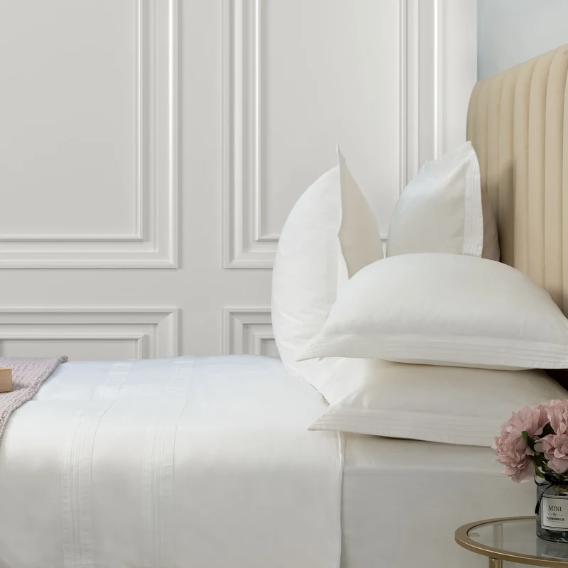 Egyptian 600 Thread Cotton Sateen Triple Pin Tuck - Flat Sheet