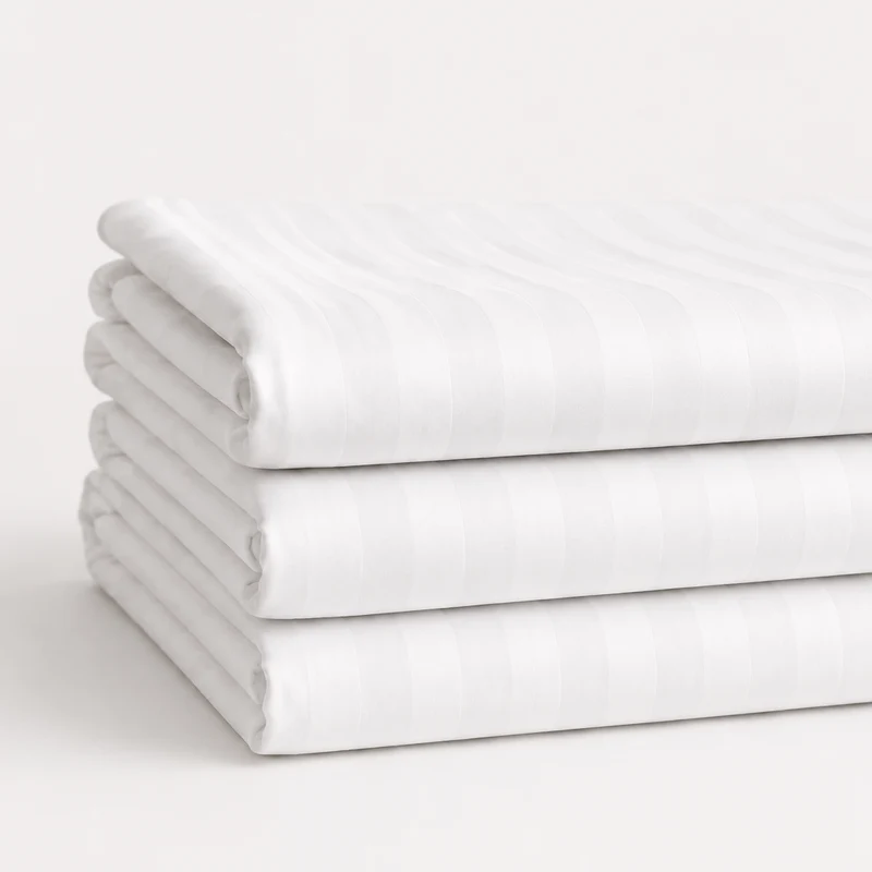 Egyptian 300 Thread Cotton Sateen Stripe Bedlinen - Flat Sheet