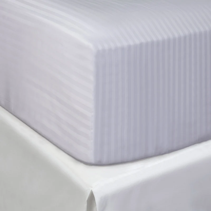 Egyptian 500 Thread Cotton Sateen Micro-stripe - Fitted Sheet