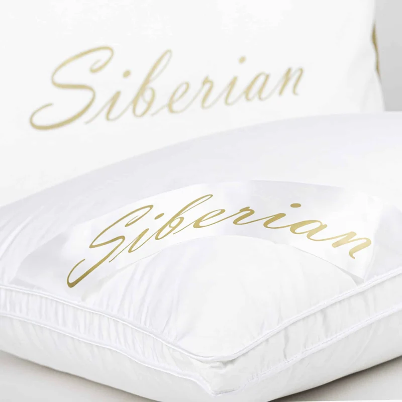 Luxury Snow White Siberian Goose Down Pillow