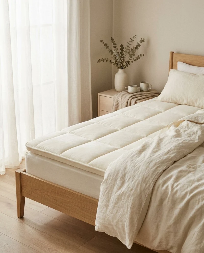 Surmatelas Mémoire de Forme & Gel - Confort Orthopédique 7 cm