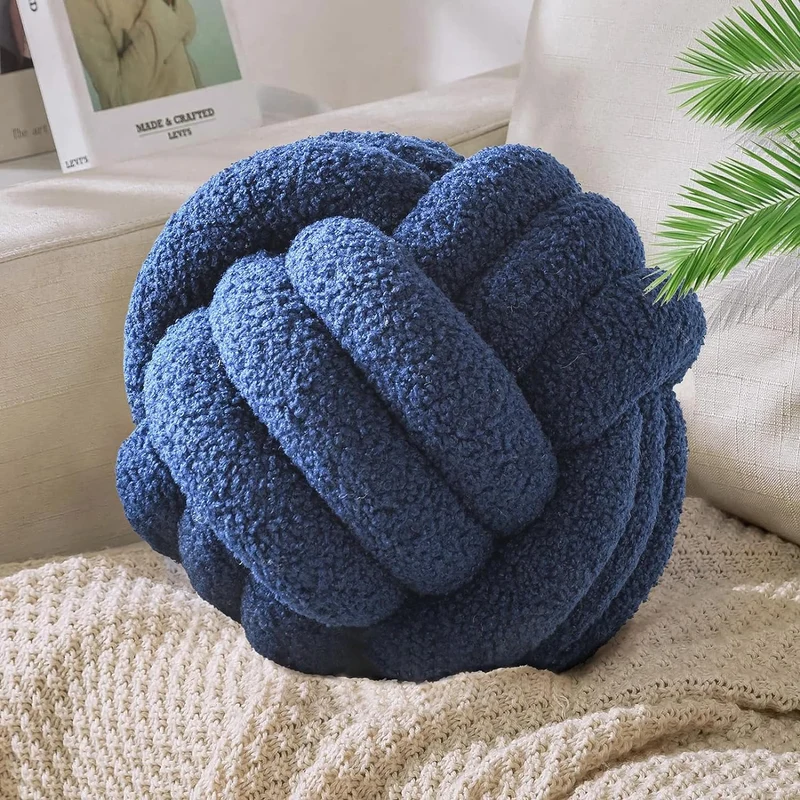 Coussin boule bleu