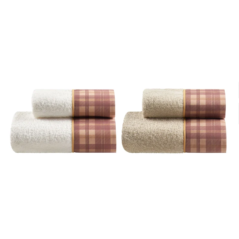 Set 2 Coppie in Spugna di Cotone con Balza in Percalle - Silene
