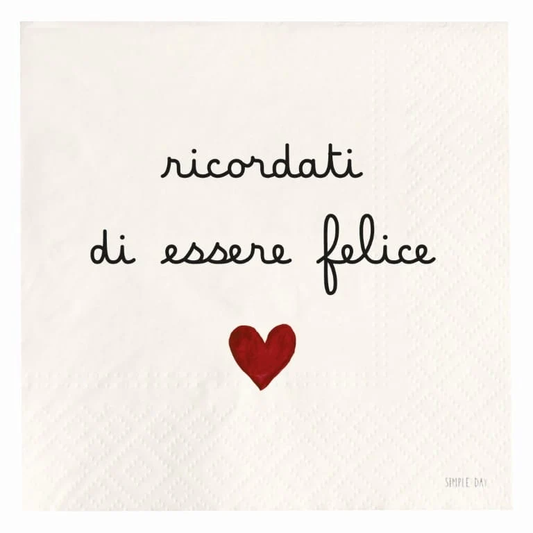 Set 20 Tovaglioli in Carta con Scritta - Ricordati di Essere Felice