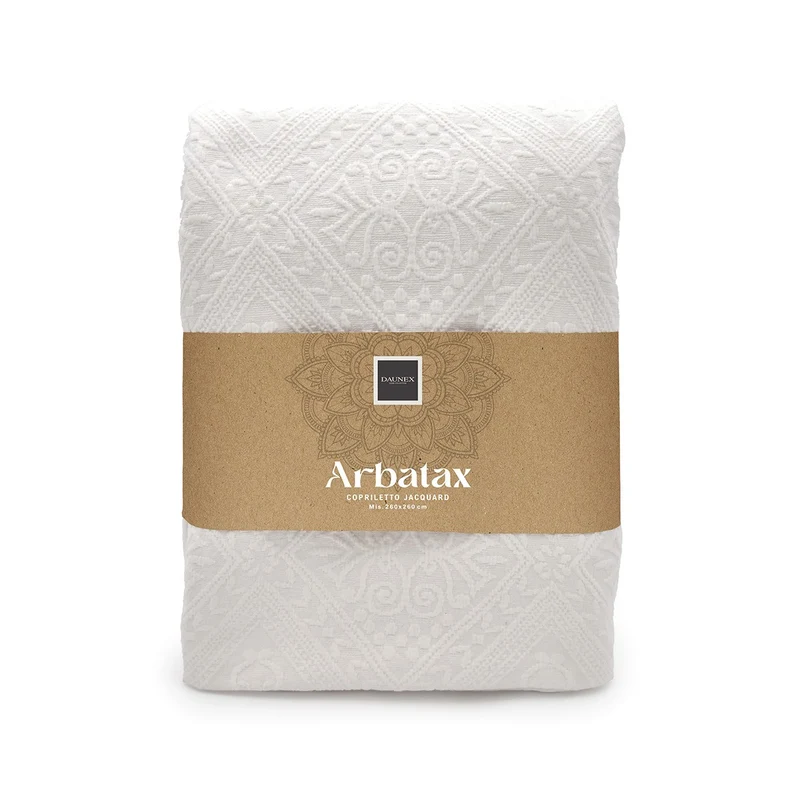 Copriletto in Puro Cotone con Fantasia Jacquard - Arbatax