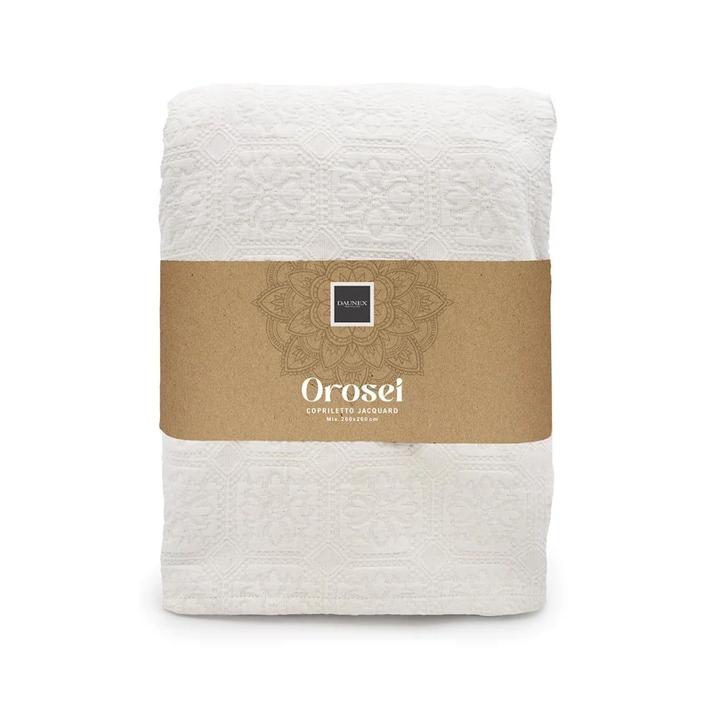 Copriletto in Puro Cotone con Fantasia Jacquard - Orosei