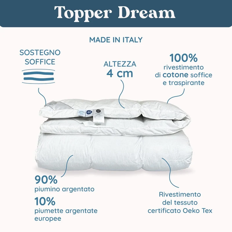 Topper in Piumino d'Oca - Dream h4