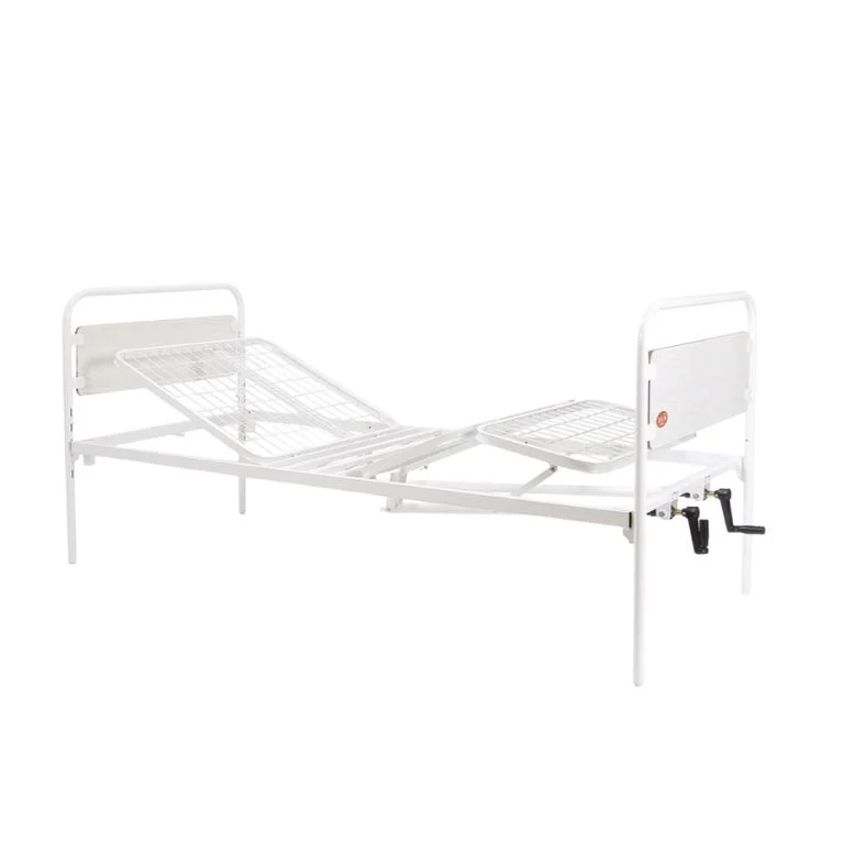 NOLEGGIO - Letto degenza metallo — Regolazione manuale alzatesta/alzagambe con sponde ribaltabili.