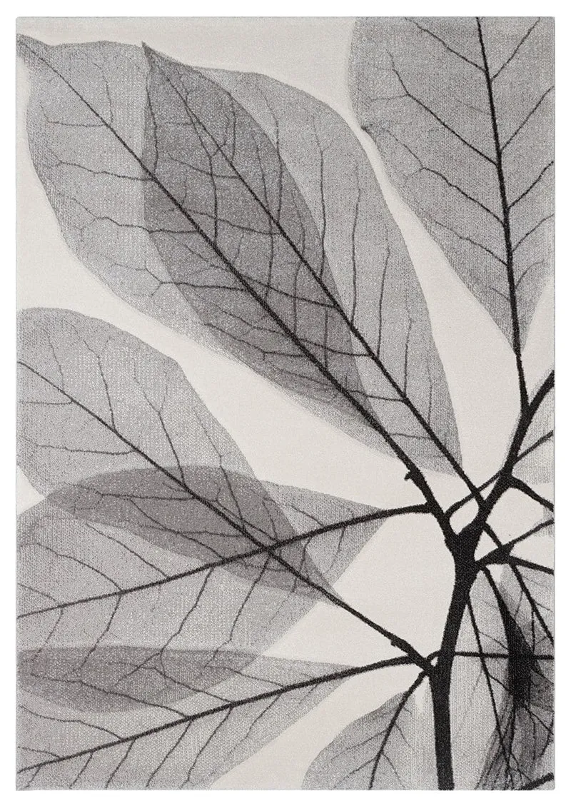 Tappeto Moderno Leaves Grigio