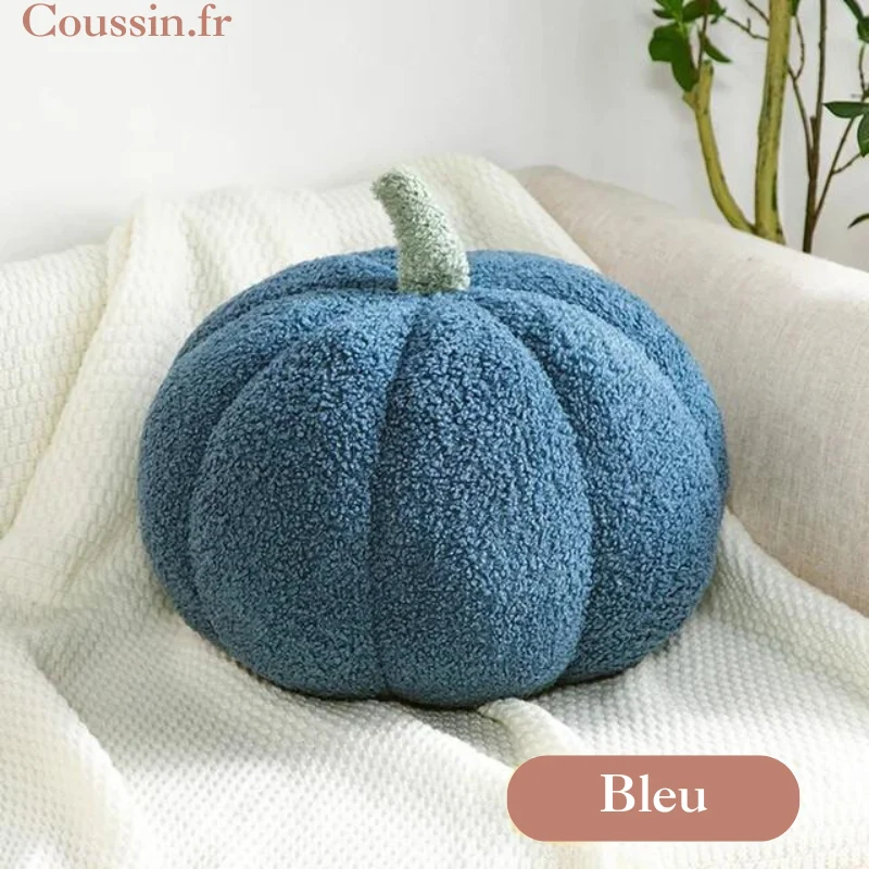Coussin citrouille bleu