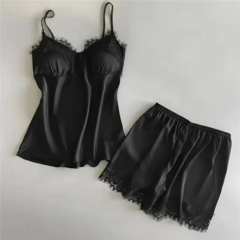 Pyjama Dos Nu en Dentelle - Satin