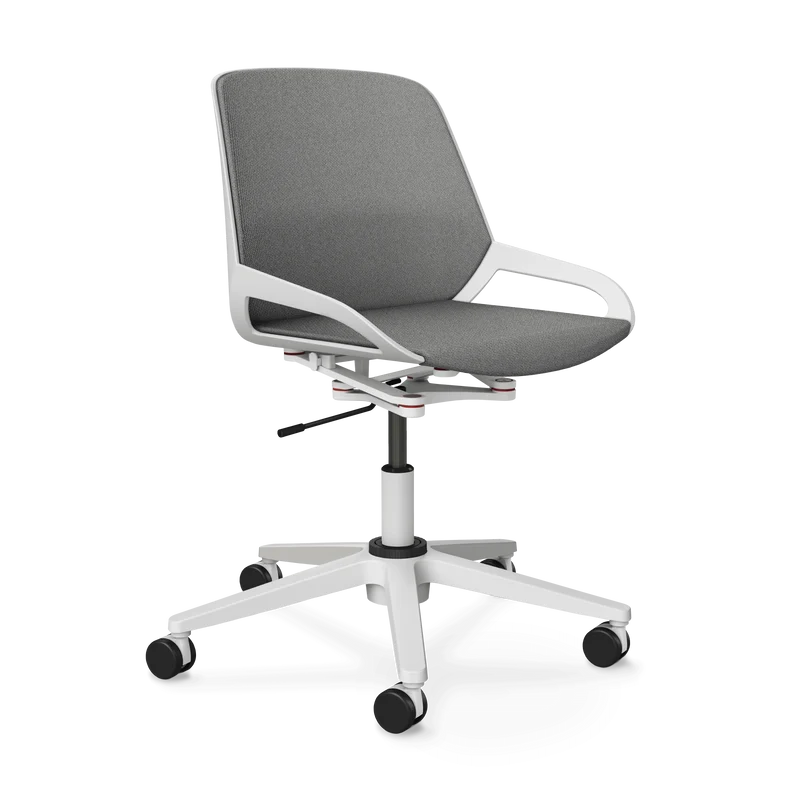 Aeris Numo Task Gestellfarbe weiß Sitzbezug hellgrau meliert
