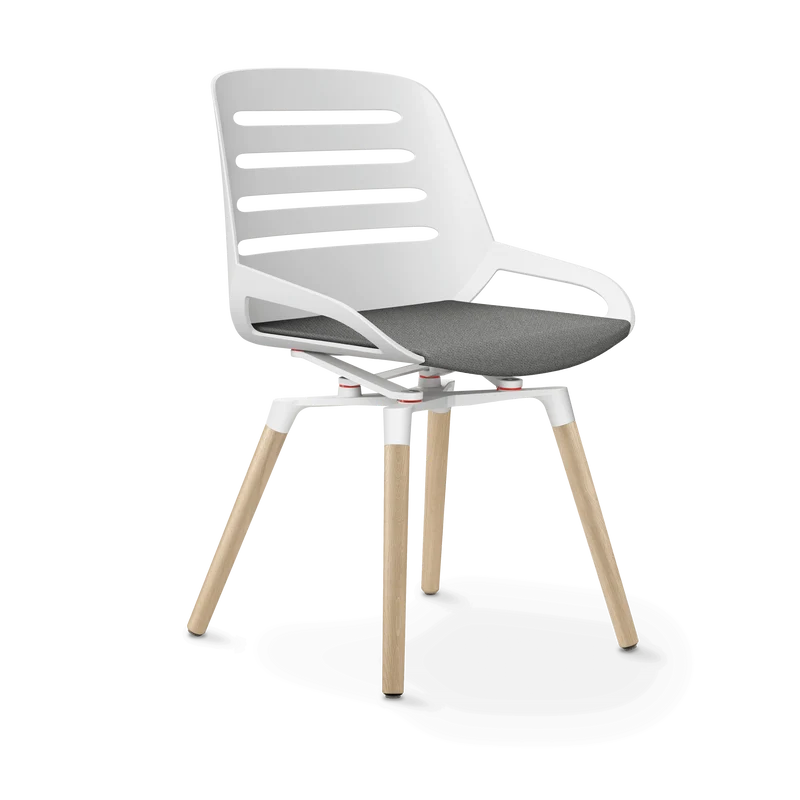 Aeris Numo Comfort Holzbeine Eiche Sitzbezug hellgrau meliert