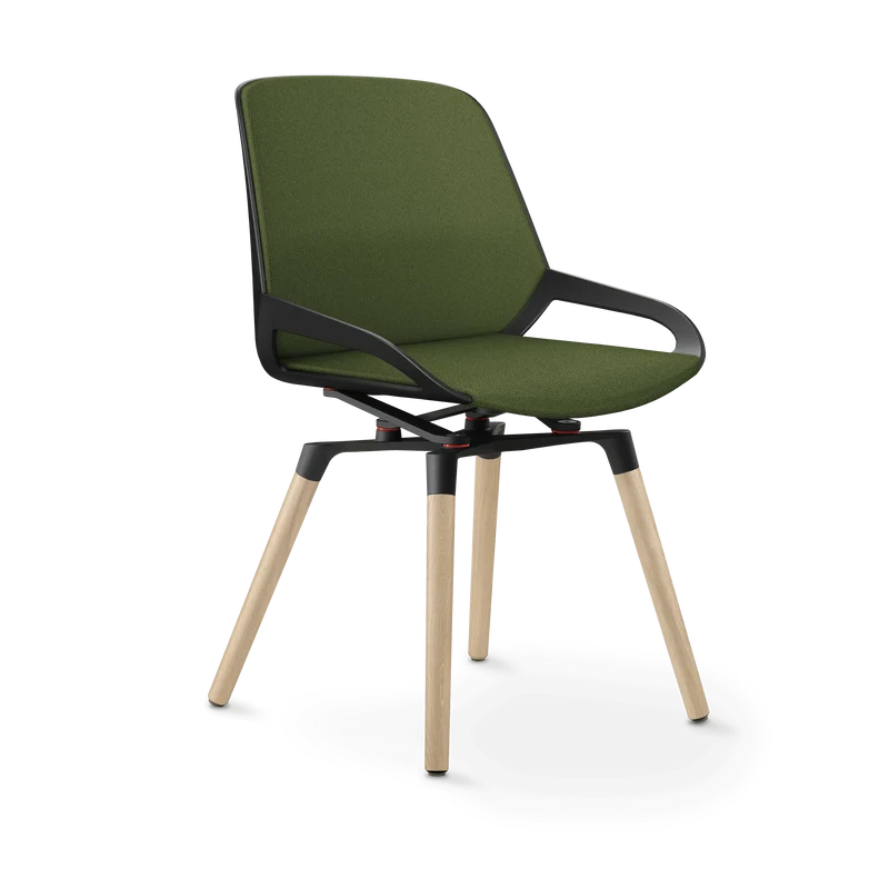 Aeris Numo Comfort Holzbeine Eiche Sitzbezug farngrün meliert