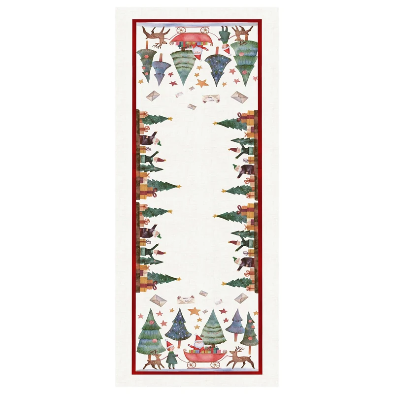 Runner in Puro Cotone Fantasia Natalizia - Christmas Factory