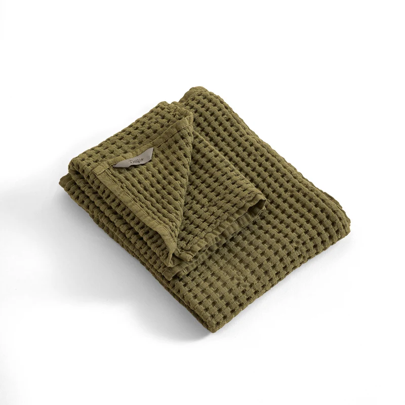 Asciugamani viso e mani nido d'ape stonewashed