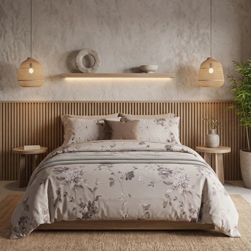 Copripiumino con federe sweet ramage Floreale in Percalle