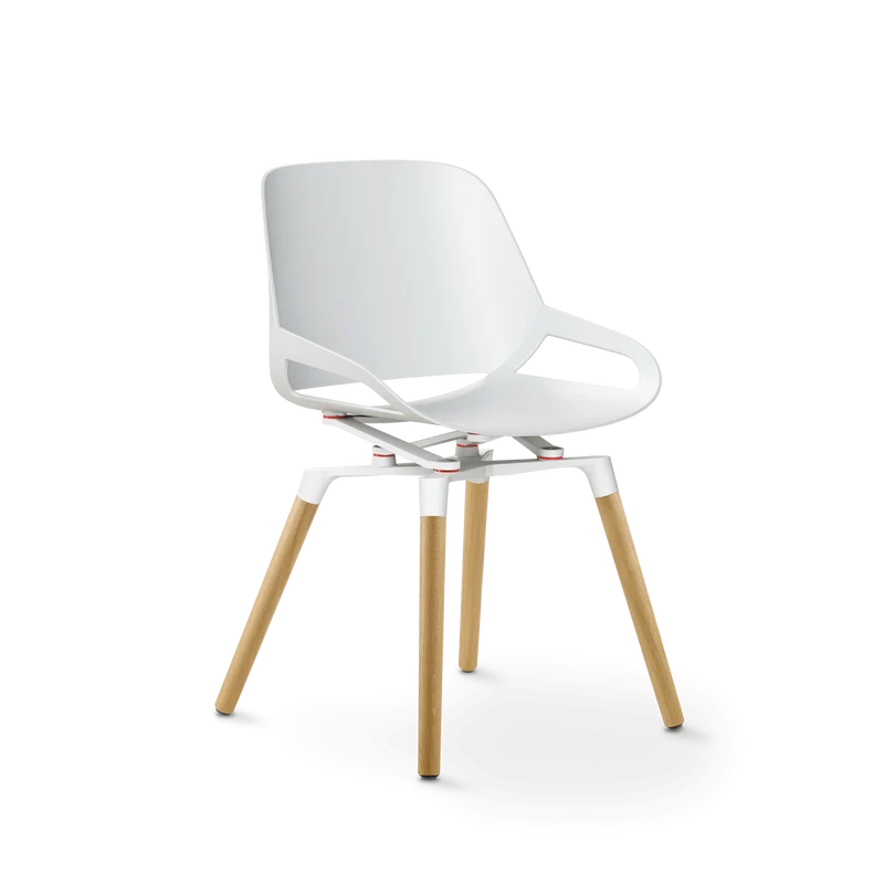Aeris Numo Holzbeine Eiche natur Sitzschalenfarbe weiß