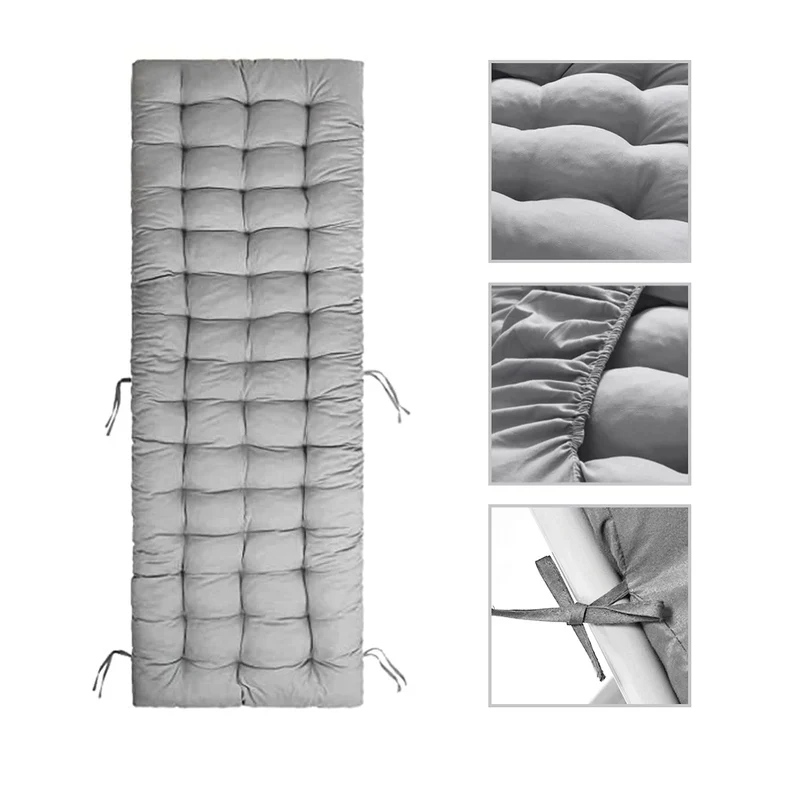 Coussin matelassé pour transat extérieur 168x52 cm