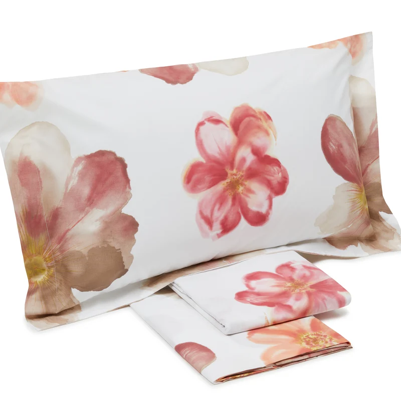 Completo Lenzuola grand fleur Floreale in Percalle