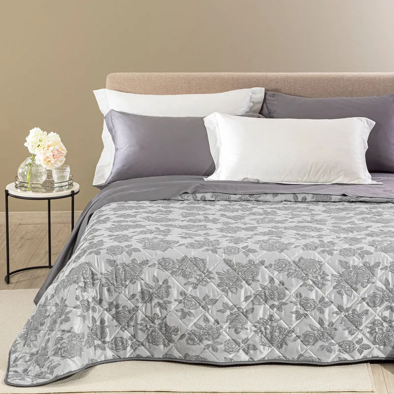 Copriletto Primaverile Floret in Raso Jacquard 80 gr/mq