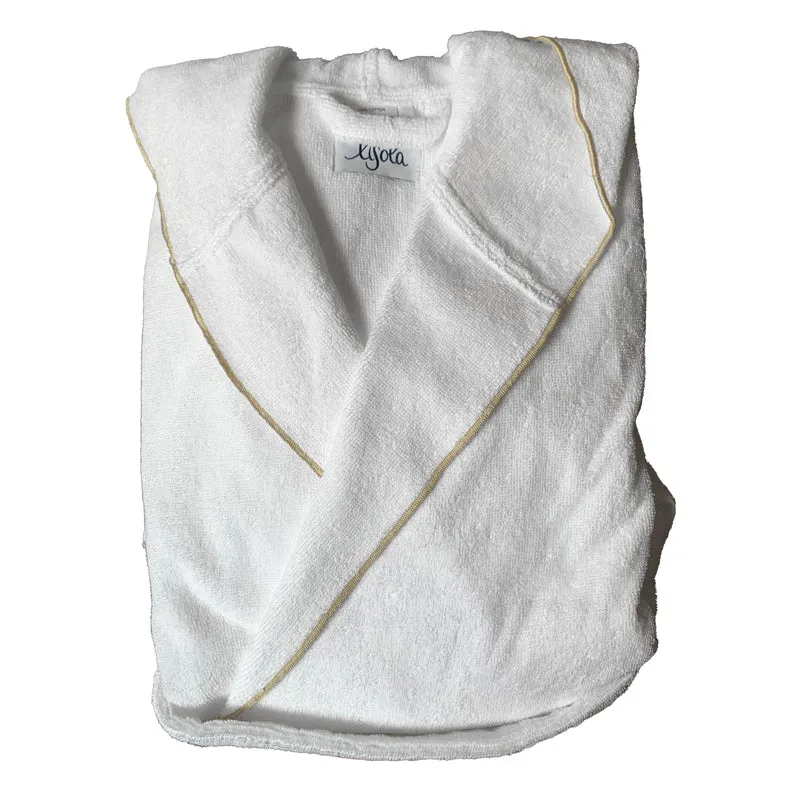 Accappatoio in Spugna con Cappuccio e finiture Overlock - Reunus
