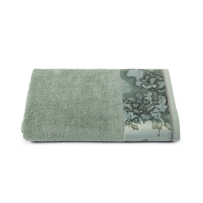 Telo Bagno Geo Tartan Green in Cotone 480 gr/mq