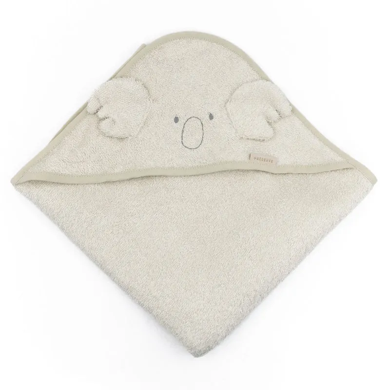 Accappatoio a Triangolo da Neonato con Cappuccio in Spugna di Bambù Organico - Koala