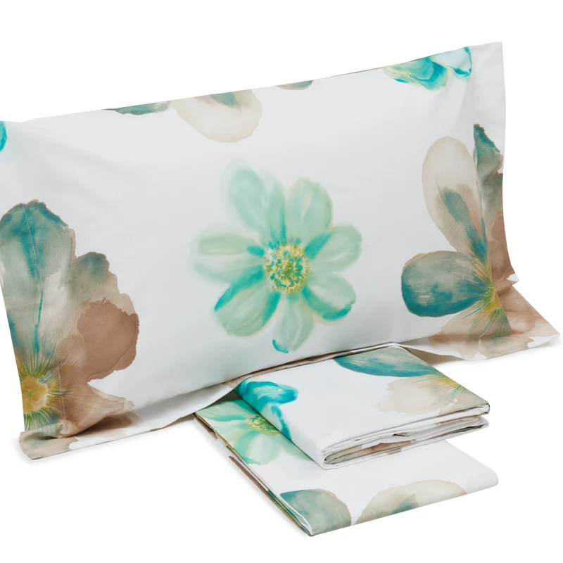Completo Copripiumino grand fleur Floreale in Percalle
