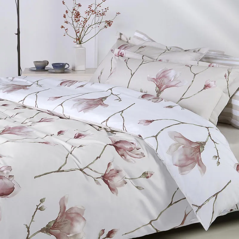 Completo Copripiumino soft magnolia Floreale in Flanella