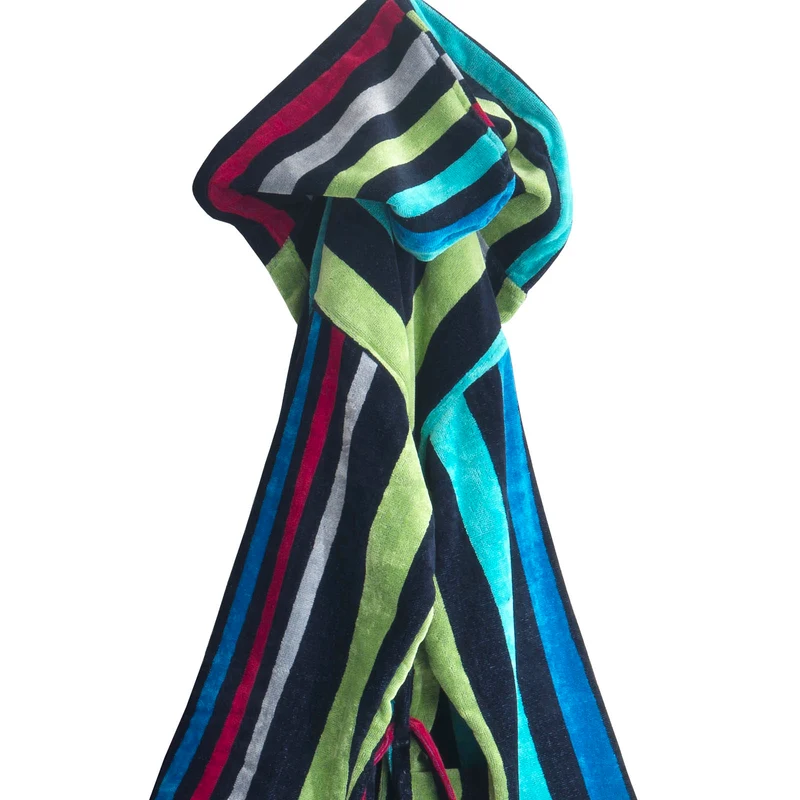 Accappatoio con Cappuccio Corto Rainbow Moderno in Cotone 380 gr/mq