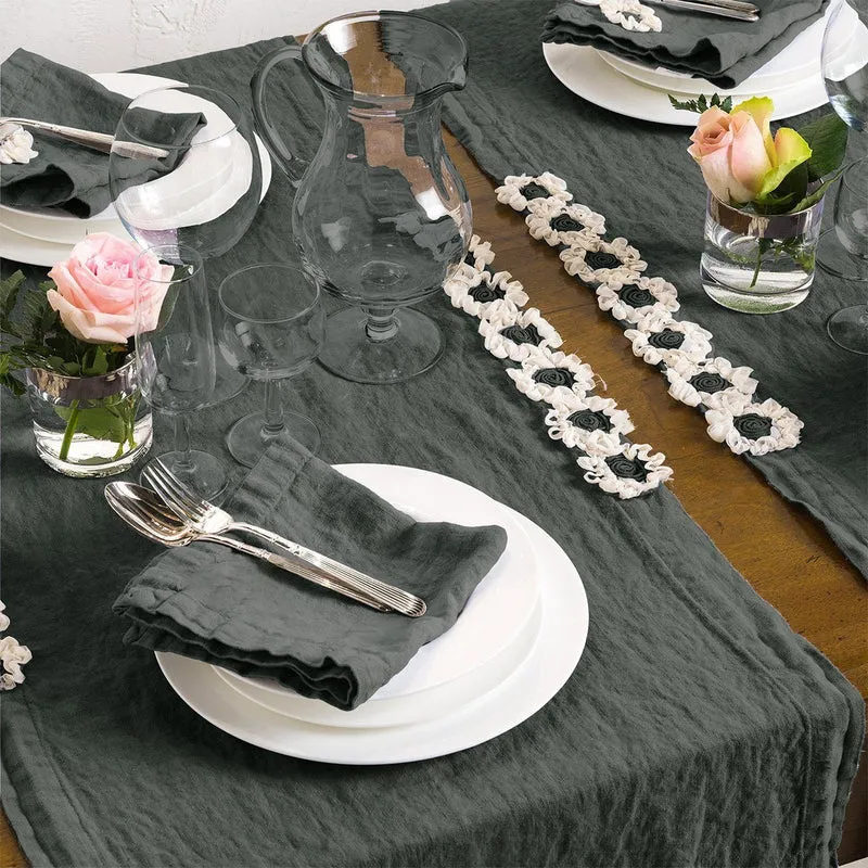 Runner in Puro Lino StoneWashed no Stiro - Peonie