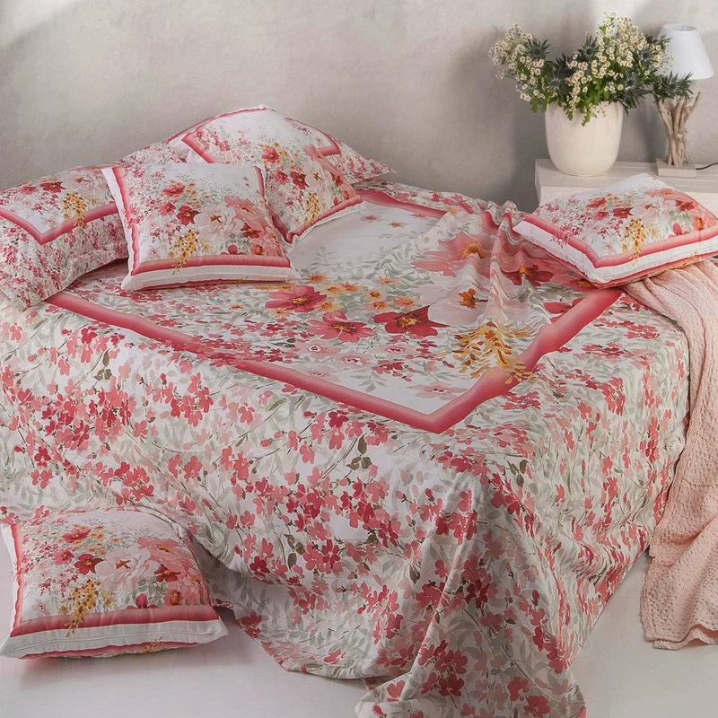 Copriletto Estivo rose carrefleur in Cotone