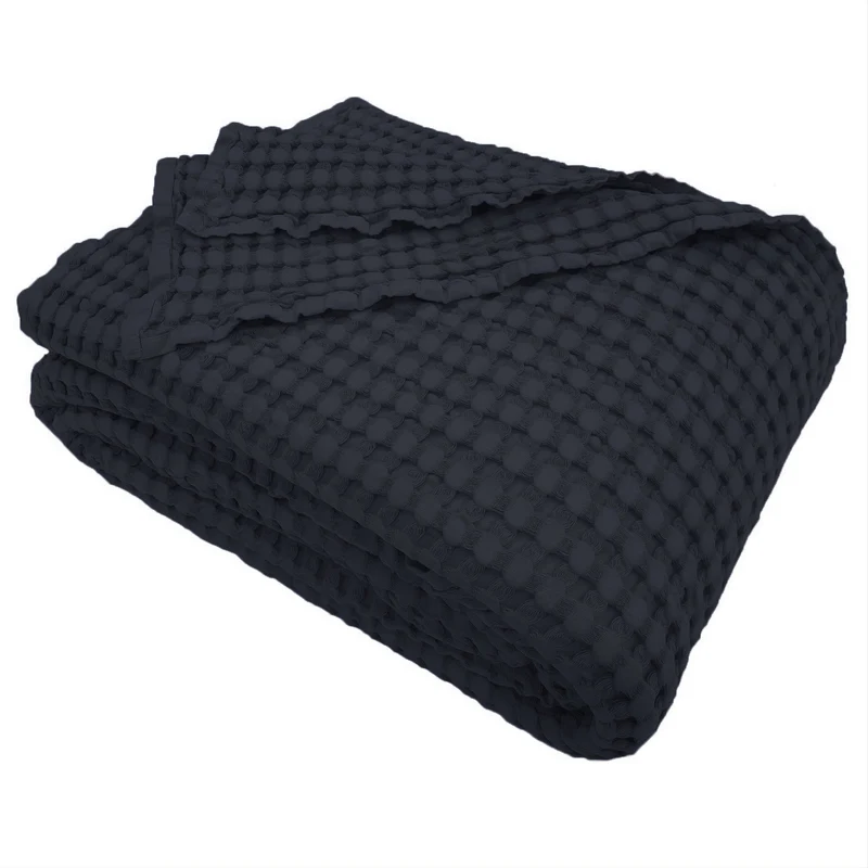 Copriletto in Cotone a Nido d'Ape StoneWashed No Stiro - Chaltony